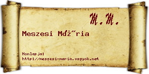 Meszesi Mária névjegykártya